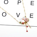 Enamel Glazed Heart Love Inlaid Zircon Bracelet 18K Gold Plated