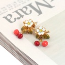 Floret Cherry Enamel Earrings Jewelry Stud Earrings