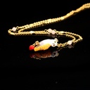 Enamel Snow Owl Crystal Glaze Red Heart Owl Necklace Clavicle Chain