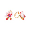 Enamel Glazed Rose Flower Inlaid Gemstone Golden Snake Hollow Zircon Open Bracelet