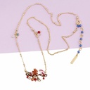 Enamel Glazed Rose Flower Inlaid Gemstone Golden Snake Hollow Zircon Open Bracelet