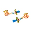 Flower Blue Bird Enamel Earrings Jewelry Stud Earrings