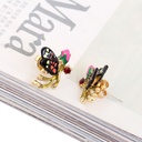 Black Butterfly Enamel Earrings Jewelry Stud Earrings