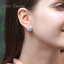 Enamel Glazed Owl Series Asymmetric Red Crystal Rhinestone Zircon Earrings