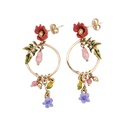 Enamel Glazed Owl Series Asymmetric Red Crystal Rhinestone Zircon Earrings