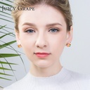 Enamel Glazed Peony Flower Garden Series Crystal Rhinestone Stud Earrings 925 Silver Needle