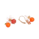 Flower Orange 925 Silver Enamel Jewelry Stud Clip Hook Earrings