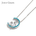 European Style Romantic Enamel Bell Orchid Flower Long Chain Luxury Necklace