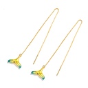 Dolphin Fish Tail Long Tassel Enamel Earrings