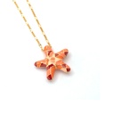 Enamel Glazed Starfish Long Necklace 18K Gold Plated