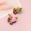 Enamel Small White Rabbit Flower Rose Crystal Necklace Clavicle Chain