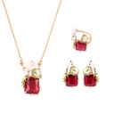 Enamel Snow Owl Crystal Glaze Red Heart Owl Necklace Clavicle Chain