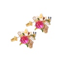 Flower Group Enamel Earrings Jewelry Stud Clip Earrings