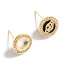 Flower Circle Pendant Beads Enamel Earrings Jewelry Stud Earrings
