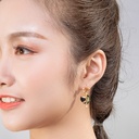 Flower Diamond 3 Pair Enamel Earrings Jewelry Stud Earrings