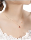 Enamel Glazed Red Ladybug Inlaid Zircon Clavicle Chain Necklace 18K Gold Plated