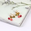 Floret Cherry Enamel Earrings Jewelry Stud Earrings