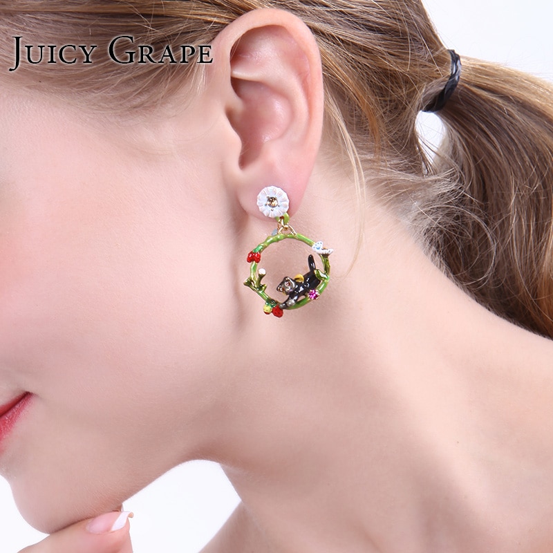 Bird Cherry Blossom Gold Plated Jewelry Enamel Bracelet