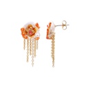 Flower Pearl Pendant Enamel Earrings Jewelry Stud Clip Hook Earrings