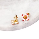Flower Pendant Crystal 925 Sliver Enamel Earrings Jewelry Stud Earrings