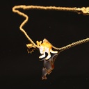 Flower Pink Gem Pendant Gold Plated Jewelry Enamel Bracelet