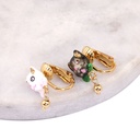 Bird Cherry Blossom Gold Plated Jewelry Enamel Bracelet