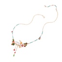 Flower Red Gem Beads Tassel Enamel Cold Wind Style Adjustable Bracalet