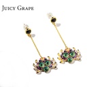 Crab And Crystal Enamel Stud Earrings