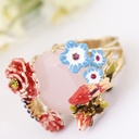 Parrot Flower Cristal Colorful Luxury Enamel Ring