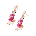 Pink Shopping Unicorn And Star Enamel Earrings