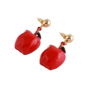 Red Apple Asymmetrical Enamel Earrings