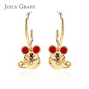 Red Mouse Earring for Chinese Zodiac Mouse Year 2020 Pure Silver Stud Earring