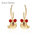 Red Mouse Earring for Chinese Zodiac Mouse Year 2020 Pure Silver Stud Earring