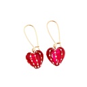 Red Peach Heart Enamel Earrings Jewelry Earrings Eardrop