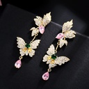 S925 Silver Needle Butterfly Earrings Fashion Fairy Color Zircon Earrings