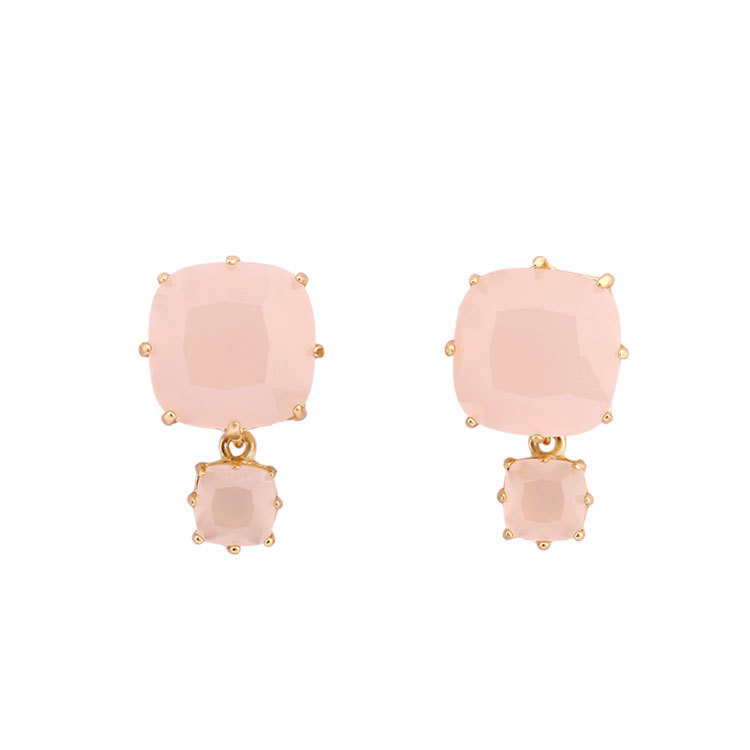 Square Gemstone Earrings