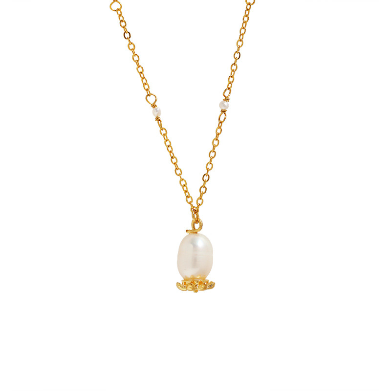 Freshwater Pearl Collarbone Gold Plated Necklace