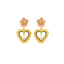 Penguin With Crown Fork Fish Enamel Earrings