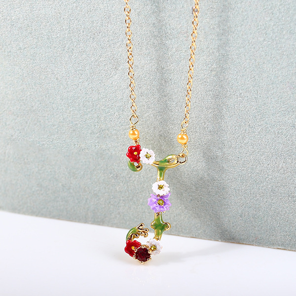 Yellow Chick Chicken White Red Flower Enamel Dangle Earrings Jewelry Gift
