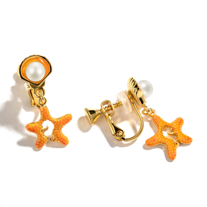 Enamel Glazed Bee Heart-shaped Shell Tassel Inlaid Zircon Hook Earrings
