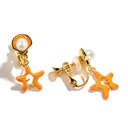Enamel Glazed Bee Heart-shaped Shell Tassel Inlaid Zircon Hook Earrings