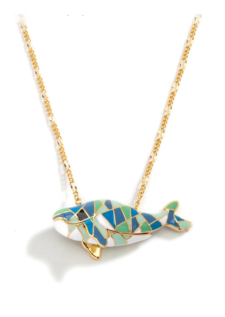 Fish Enamel Long Pendant Necklace