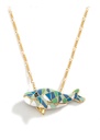 Fish Enamel Long Pendant Necklace