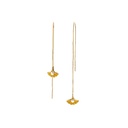 Flower Pearl Pendant Enamel Earrings