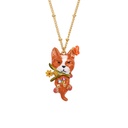 Daisy on A Flowering Branch Enamel Necklace