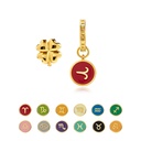 Dahlia Red Flower Yellow Bud And Bead Enamel Earrings