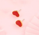 Lucky Heart Enamel Stud Earrings