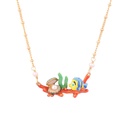 Fish And Shell With A Pearl Enamel Necklace