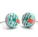 Mini Cute Donut Enamel Stud Earrings