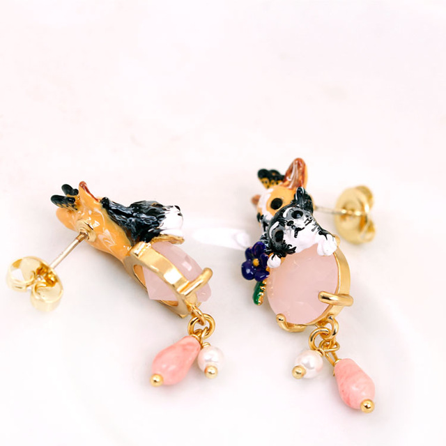 Orange and Stones Enamel Adjustable Ring